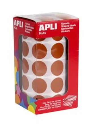 ROLLO GOMETS REDONDO MARRON AUTOADHESIVOS 20MM