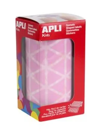 ROLLO GOMETS TRIANGULARES ROSAS AUTOADHESIVOS 20MM