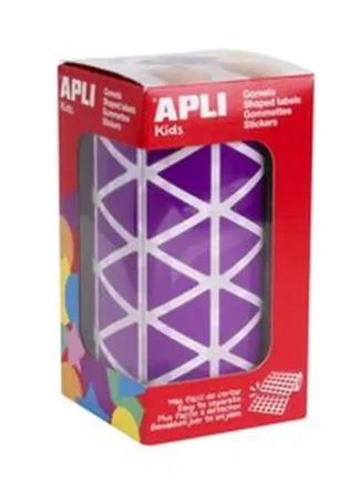 ROLLO GOMETS TRIANGULARES LILA AUTOADHESIVOS 20MM