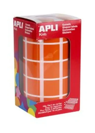 ROLLO GOMETS CUADRADOS NARANJA AUTOADHESIVOS 20MM