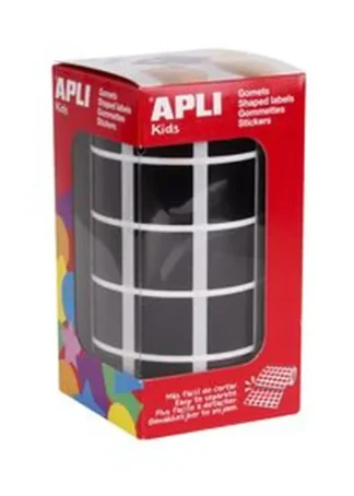 ROLLO GOMETS CUADRADOS NEGRO AUTOADHESIVOS 20MM