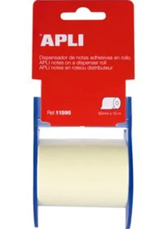 NOTAS ADHESIVAS EN ROLLO APLI 60MMX10M AMARILLO