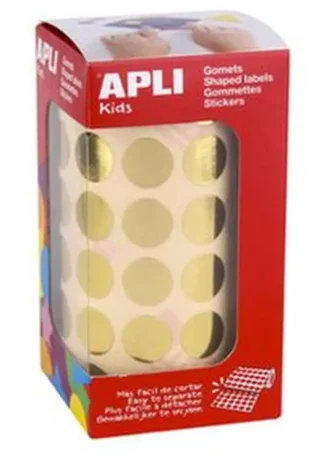 ROLLO GOMETS REDONDO ORO AUTOADHESIVOS 15MM