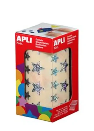 ROLLO GOMETS ESTRELLA HOLOGRAFICO PLATA AUTOADHESIVOS