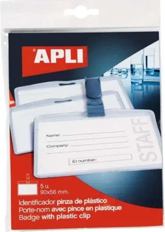 BOLSA 5 IDENTIFICADOR CON PINZA DE PLASTICO 100X72 MM