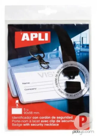 BOLSA 5 IDENTIFICADOR CON CORDON DE SEGURIDAD 90X56 MM