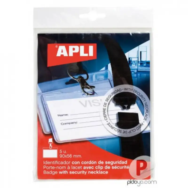 BOLSA 5 IDENTIFICADOR CON CORDON DE SEGURIDAD 90X56 MM