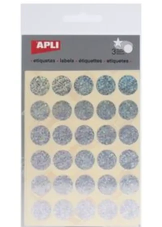 BOLSA 3 HOJAS GOMETS REDONDOS HOLOGRAFICO 20MM PERMANENTES