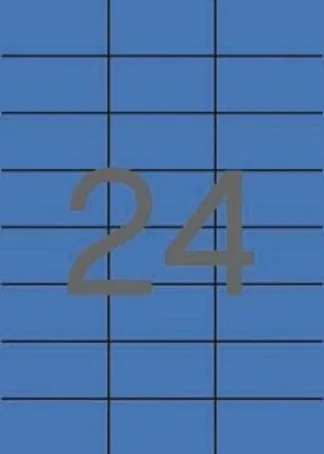 C/100 HOJAS ETIQUETAS COLOR AZUL FT/IM 70X37 APLI