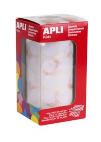 ROLLO GOMETS REDONDO BLANCO AUTOADHESIVOS 15MM