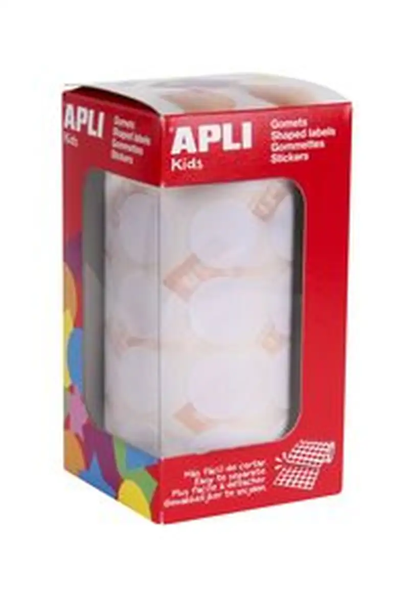 ROLLO GOMETS REDONDO BLANCO AUTOADHESIVOS 20MM