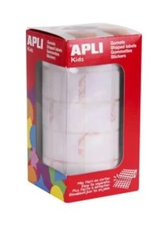 ROLLO GOMETS CUADRADOS BLANCO AUTOADHESIVOS 20MM