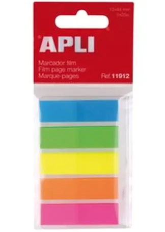 INDICES AUTOADHESIVOS 12X45MM COLORES SURTIDOS FLUOR APLI