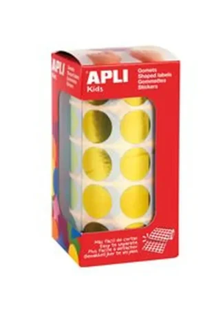 ROLLO GOMETS REDONDO AMARILLO METALIZADO AUTOADHESIVOS 20MM