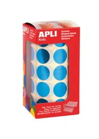 ROLLO GOMETS REDONDO AZUL METALIZADO AUTOADHESIVOS 20MM