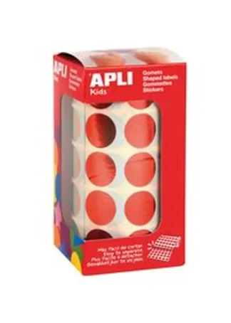 ROLLO GOMETS REDONDO ROJO METALIZADO AUTOADHESIVOS 20MM