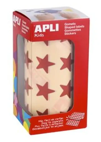 ROLLO GOMETS ESTRELLA ROJO METALIZADO AUTOADHESIVO 19,5MM