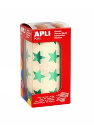 ROLLO GOMETS ESTRELLA VERDE METALIZADO AUTOADHESIVO 19,5MM