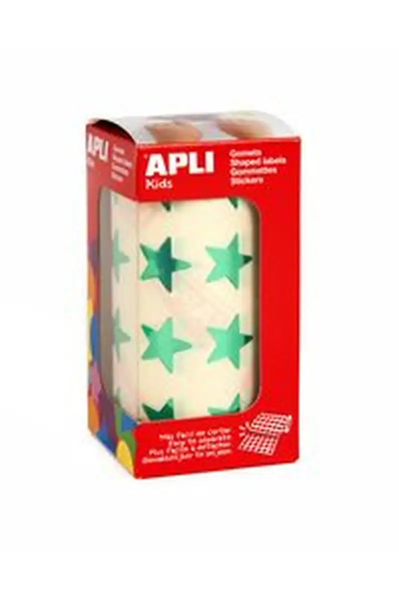 ROLLO GOMETS ESTRELLA VERDE METALIZADO AUTOADHESIVO 19,5MM