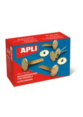 C/100 ENCUADERNADORES METALICOS 30MM CON ARANDELA APLI