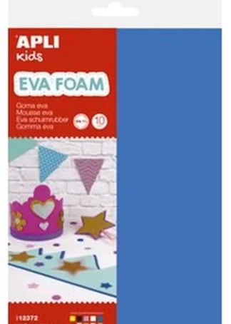 BLISTER 10 LAMINAS GOMA EVA COLORES SURTIDOS 210X297X2MM