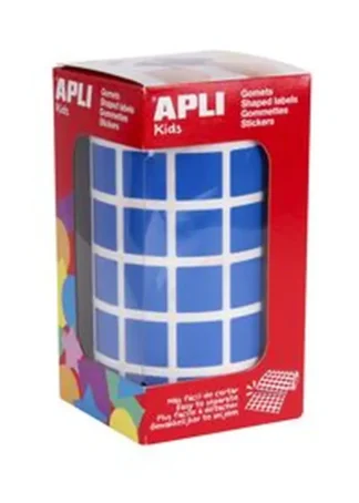 ROLLO GOMETS CUADRADOS AZUL AUTOADHESIVOS 15MM