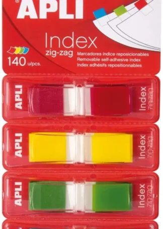 INDICES AUTOADHESIVOS EN ZIGZAG COLORES SURTIDOS APLI