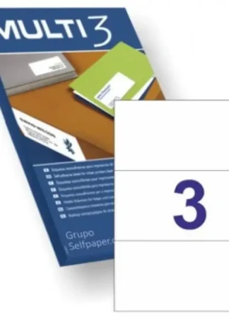 C/100 HOJAS ETIQUETAS FT/IM 210X99 MULTI3 CANTOS RECTOS