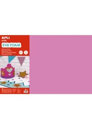 BLISTER 5 LAMINAS GOMA EVA ROSA 40X60 2MM APLI