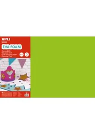 BLISTER 5 LAMINAS GOMA EVA VERDE CLARO 40X60 2MM APLI