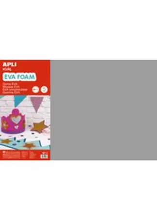 BLISTER 5 LAMINAS GOMA EVA GRIS 40X60 2MM APLI