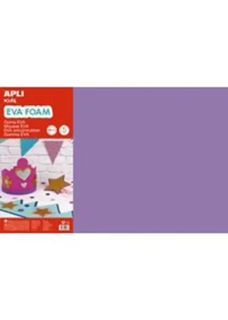 BLISTER 5 LAMINAS GOMA EVA LILA 40X60 2MM APLI
