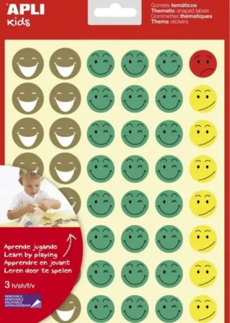 BOLSA HOJAS GOMETS CARAS 4 COLORES Y GESTOS