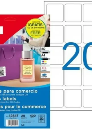 C/20 HOJAS ETIQUETAS ADHESIVAS PARA COMERCIO 45X45