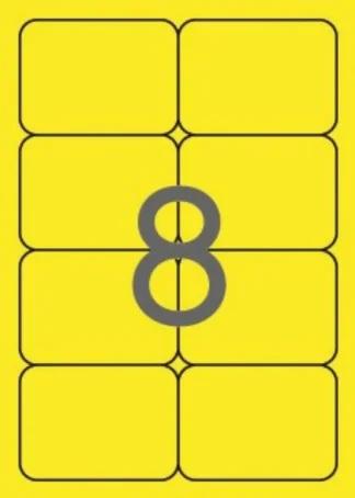 C/100 HOJAS ETIQUETAS FT/IM 99,1X67,7 AMARILLO CANTOS ROMOS