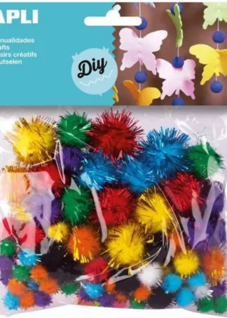 PAQ/78 POMPONES BRILLANTES SURTIDOS