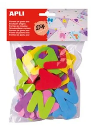 BOLSA 104 LETRAS GOMA EVA SURTIDAS 55MM