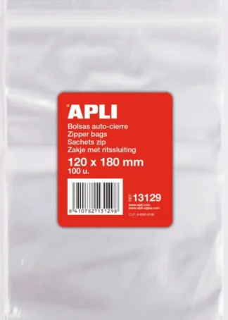 PAQ/100 BOLSAS AUTOCIERRE CREMALLERA 120X180 MM ZIPPER