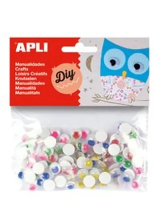 BOLSA 100 OJOS MOVILES COLOR PUPILA REDONDO 10MM