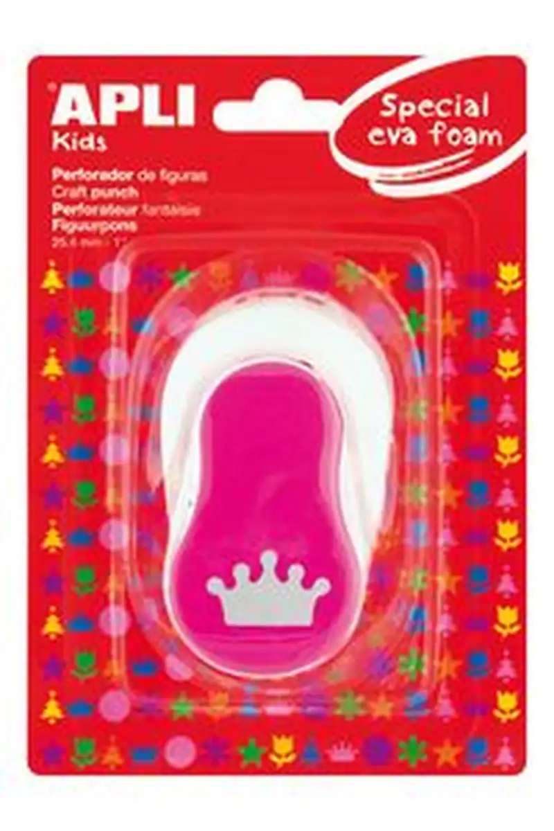 PERFORADORA PAPEL Y GOMA EVA CORONA ROSA 25,4MM