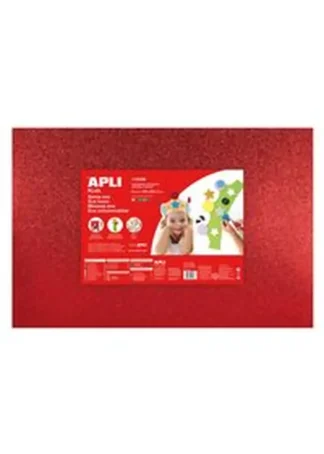 BLISTER 5 LAMINAS GOMA EVA PURPURINA 400X600X2MM SURTIDA