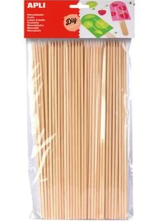 BOLSA 50 PALO PINCHO MADERA NATURAL REDONDO