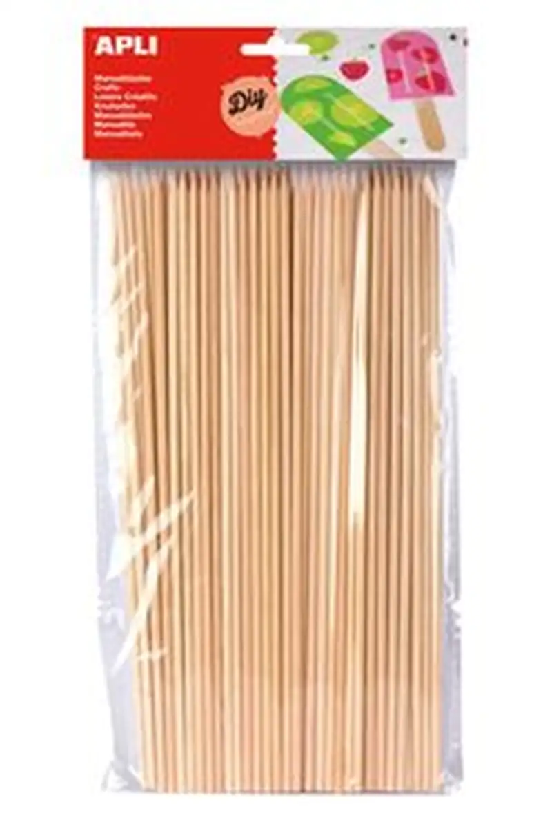 BOLSA 50 PALO PINCHO MADERA NATURAL REDONDO