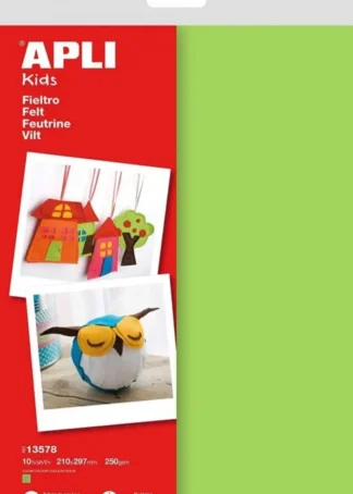 BLISTER 10 HOJAS FIELTRO A4 VERDE APLI