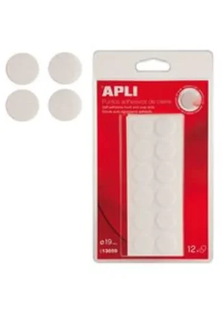 BLISTER 12 PUNTOS VELCRO 19MM BLANCO