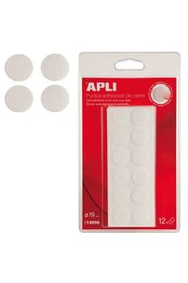 BLISTER 12 PUNTOS VELCRO 19MM BLANCO