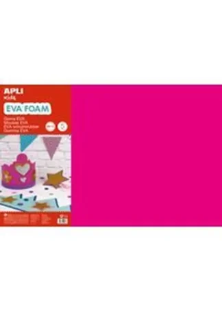 BLISTER 5 LAMINAS GOMA EVA ROSA FUCSIA 40X60 2MM APLI
