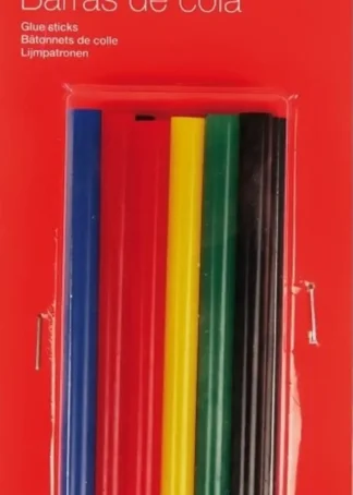 BLISTER 12 RECAMBIOS BARRA SILICONA 7,5MM COLORES SURTIDOS