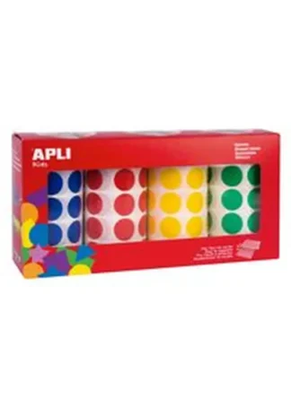 PAQ/4 ROLLO GOMETS REDONDO AUTOADHESIVOS 20MM CUATRO COLOR