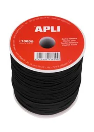 BOBINAS DE GOMA ELASTICA REDONDA 2MMX100M NEGRA